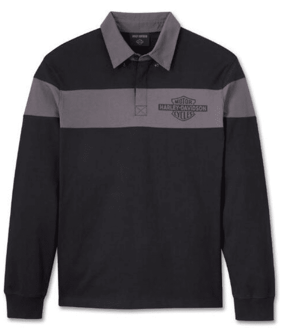 Polo manga longa top-tricot manga longa polo cinza escuro
