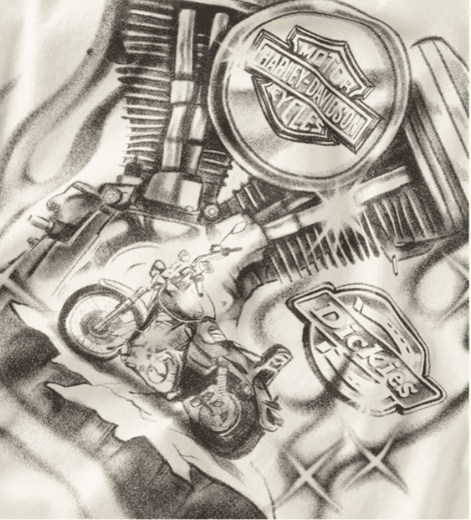 Camiseta Dickies x H-D Heavyweight V-Twin Engine Tee
