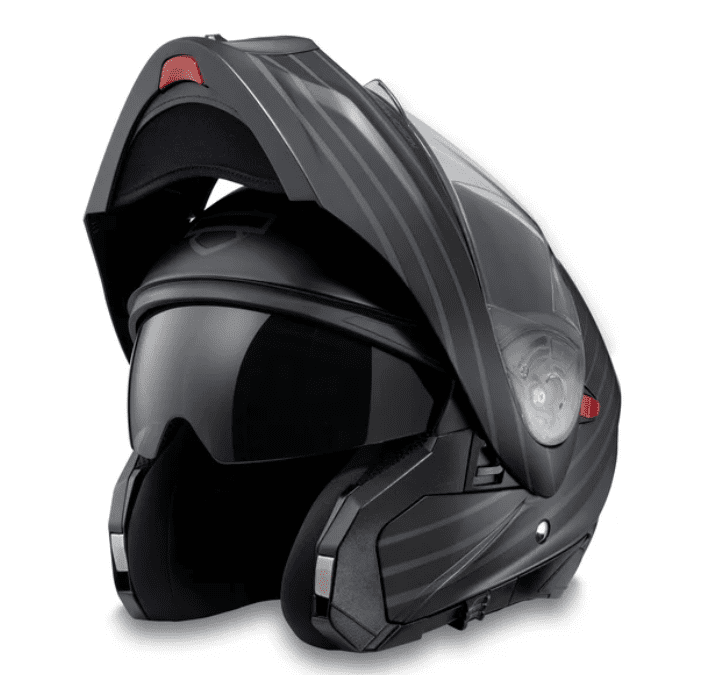 Capacete modular HD Evo X17 Sun Shield preto fosco e cinza