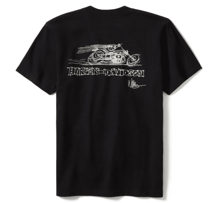 In the Wind Rider Sketch Art T-Shirt - True Black 