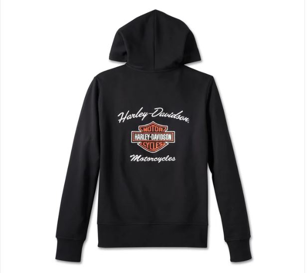 Women's Special Bar &amp; Shield Zip Front Hoodie - Black Beauty