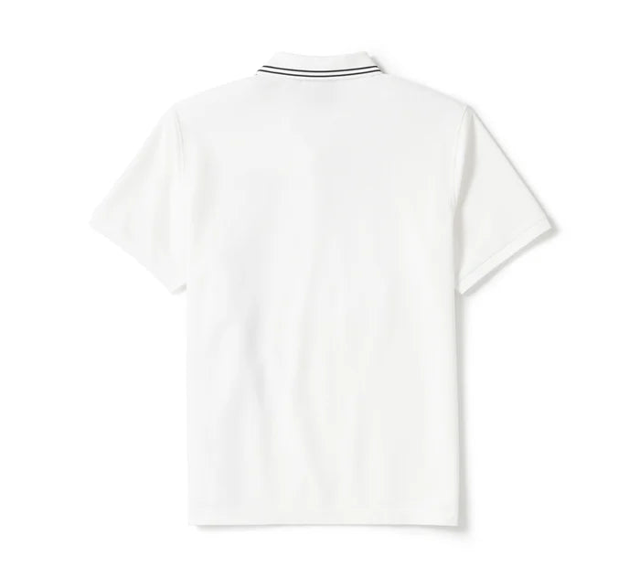Polo Harley Davidson Bar & Shield Solid Pique - Bright White