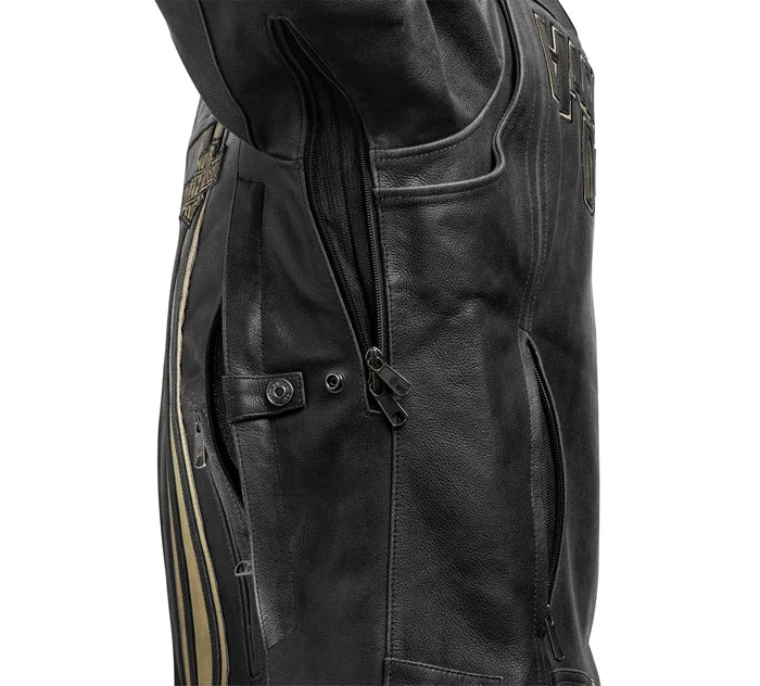 H-D Triple Vent Passing Link II Leather Jacket para hombre