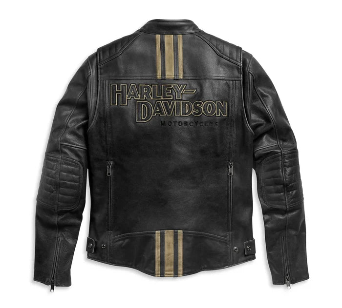 H-D Triple Vent Passing Link II Leather Jacket para hombre