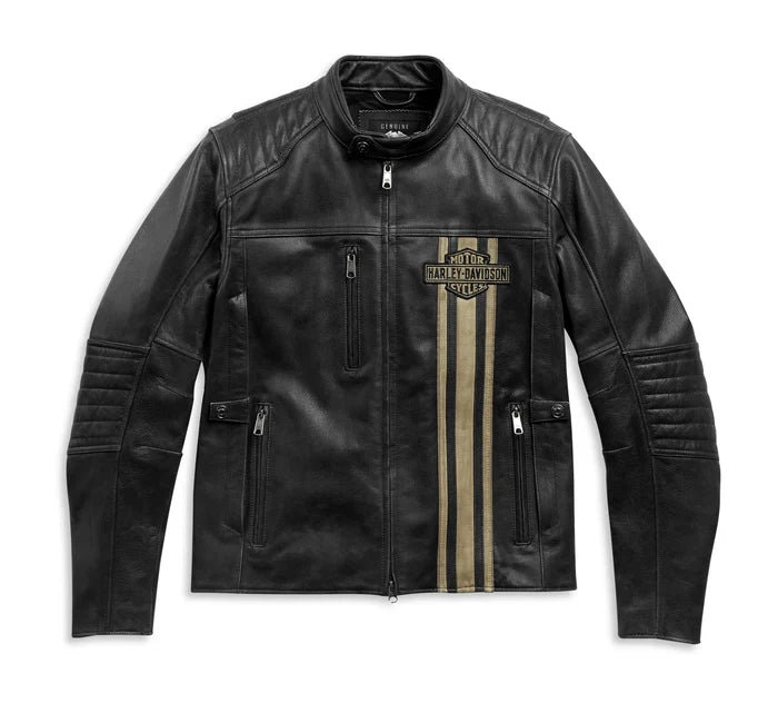 H-D Triple Vent Passing Link II Leather Jacket para hombre