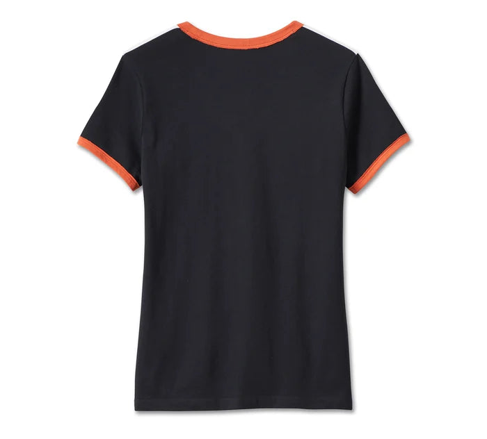 Camiseta Harley-Davidson Women's Iconic V-Neck Shoulder Stripe Tee