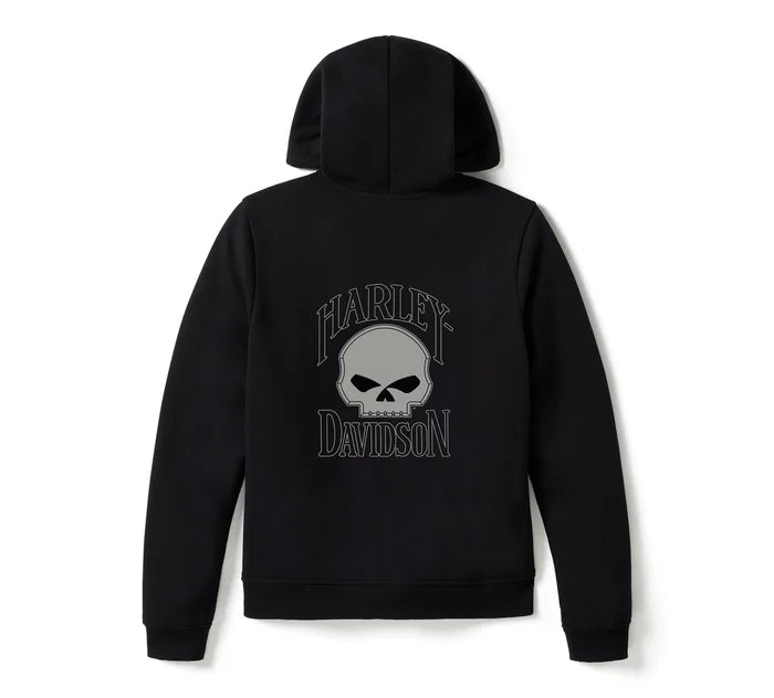 Sudadera con capucha y cremallera Harley-Davidson® Willie G Skull – Harley Black Mujer