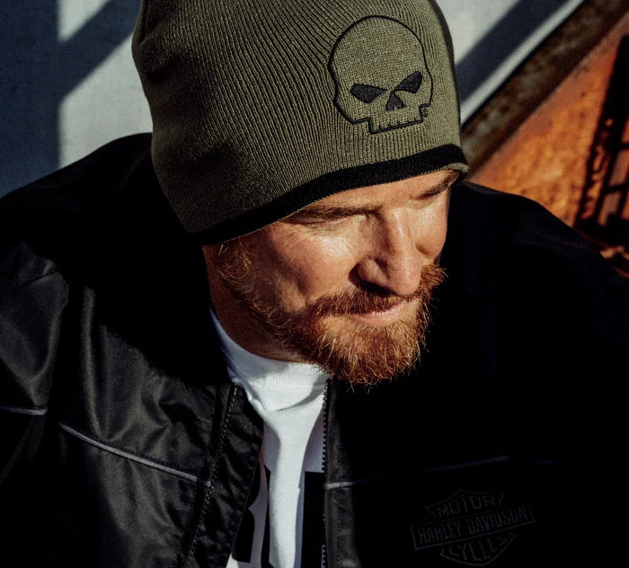 Gorro Harley-Davidson Willie G Skull Knit Beanie - Grape Leaf