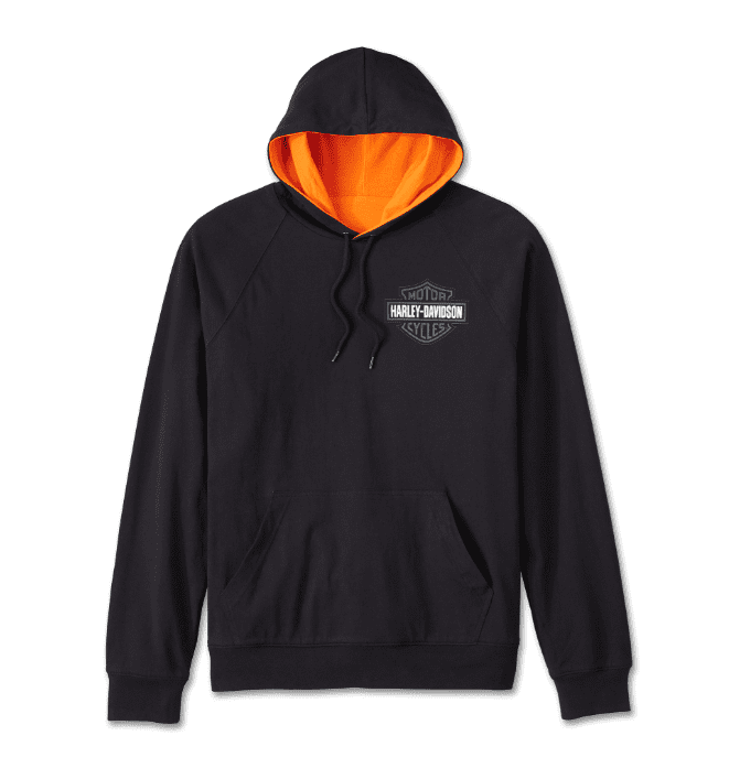 Sudadera Spirit of Freedom Reversible Hoodie para hombre - Harley Black & Harley Orange
