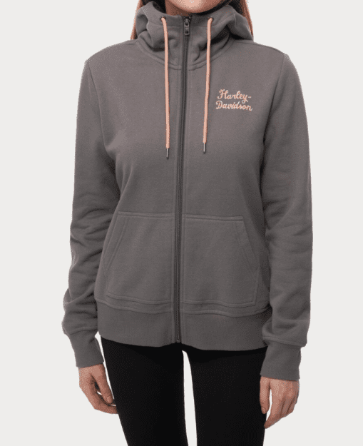 Sudadera Capucha Mujer Harley-Davidson® Woman Salute Solid Zip Front Hoodie
