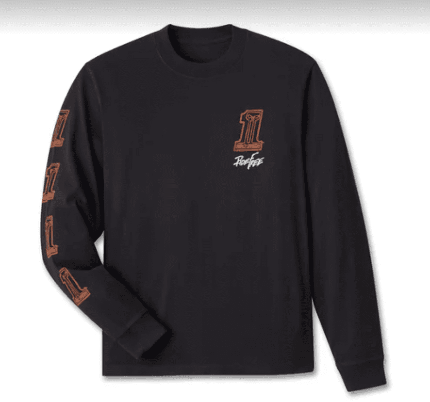 Camiseta Willie G #1 Skull Sketch Long Sleeve  para hombre- True Black